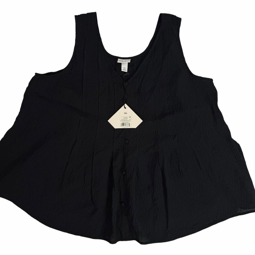 Ava & Viv Black XXL Sleeveless Top NEW